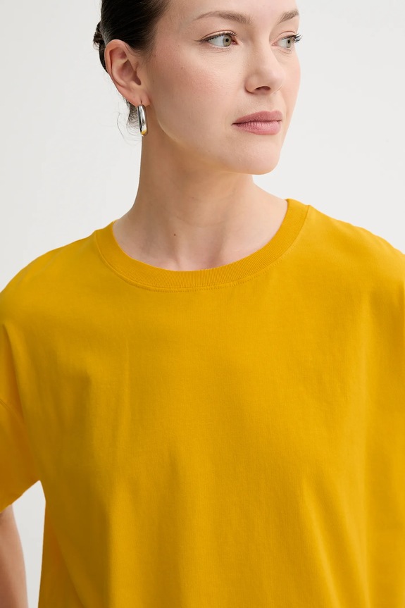 Βαμβακερό μπλουζάκι American Vintage κίτρινο FIZ02A