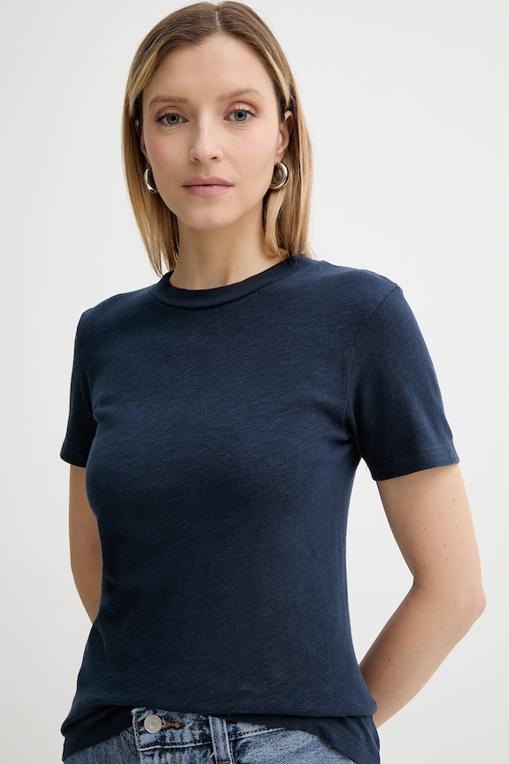 American Vintage tricou din bumbac bleumarin SON28G
