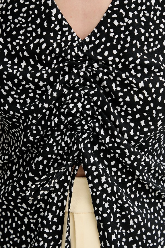 Renewed bluză din bumbac creative upcycling koszulowy.top negru
