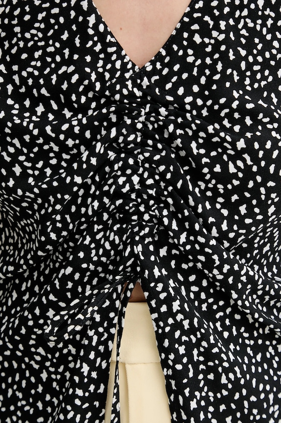 Renewed bluză din bumbac creative upcycling koszulowy.top negru