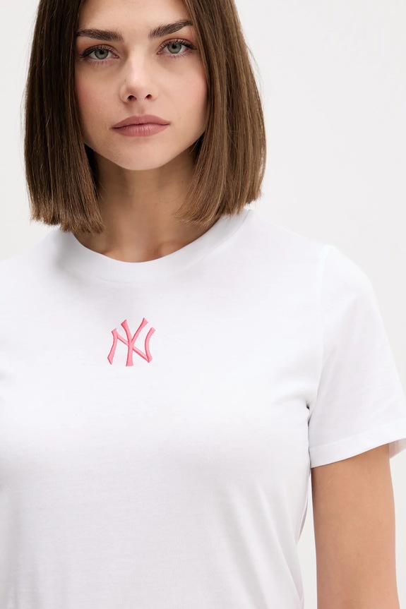 Βαμβακερό μπλουζάκι New Era λευκό 60684403