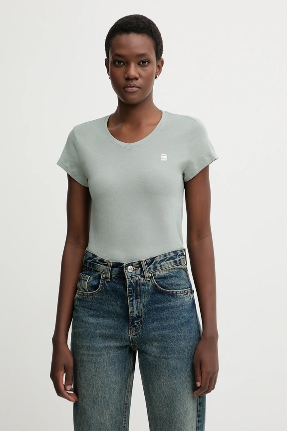 G-Star t-shirt bawełniany Eyben slim 2.0 bawełna zielony D24533.4107.C959