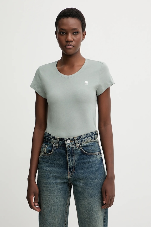 G-Star t-shirt bawełniany Eyben slim 2.0 bawełna zielony D24533.4107.C959