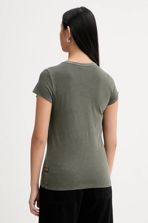 Odzież G-Star t-shirt bawełniany Overdyed eyben slim 2.0 D24533.B059.B575 zielony
