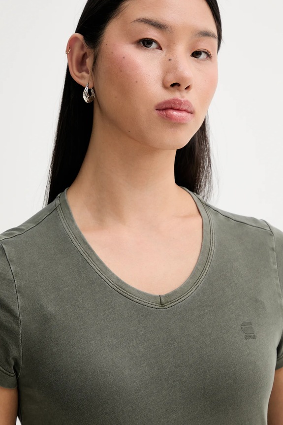G-Star t-shirt bawełniany Overdyed eyben slim 2.0 zielony D24533.B059.B575