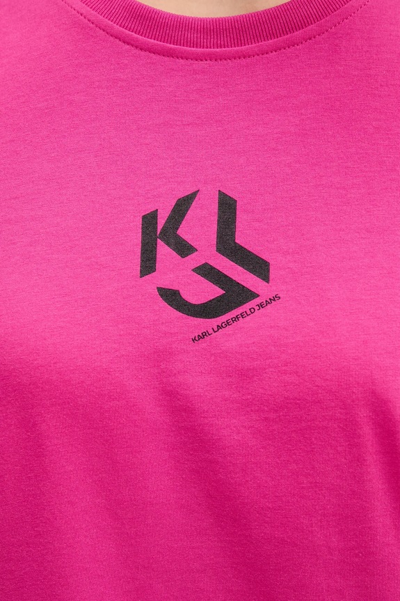 Karl Lagerfeld Jeans tričko dámske s bavlnou B1W17086 ružová