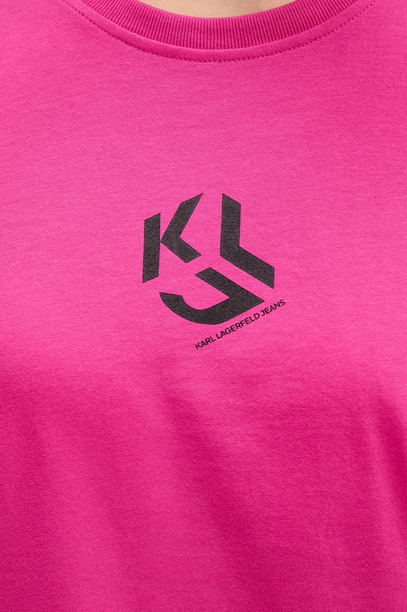 Karl Lagerfeld Jeans tričko dámske s bavlnou B1W17086 ružová