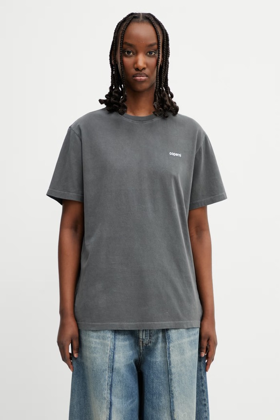Coperni kratka majica ženska bombažna Boxy siva COPJS03F5036