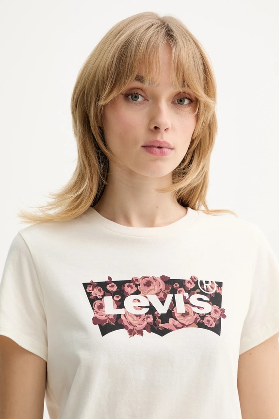 Bavlněné tričko Levi's THE PERFECT TEE béžová 17369.3189
