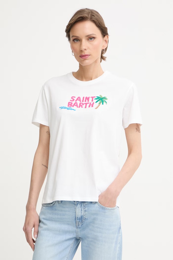 MC2 Saint Barth T-shirt damski bawełniany biały EMI0001.