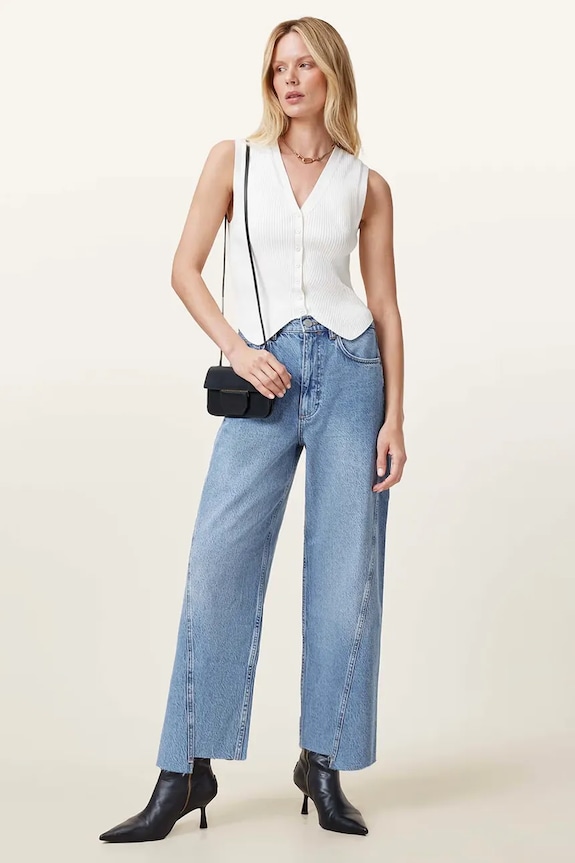 Îmbrăcăminte AllSaints top pentru femei din vâscoză W023KA alb