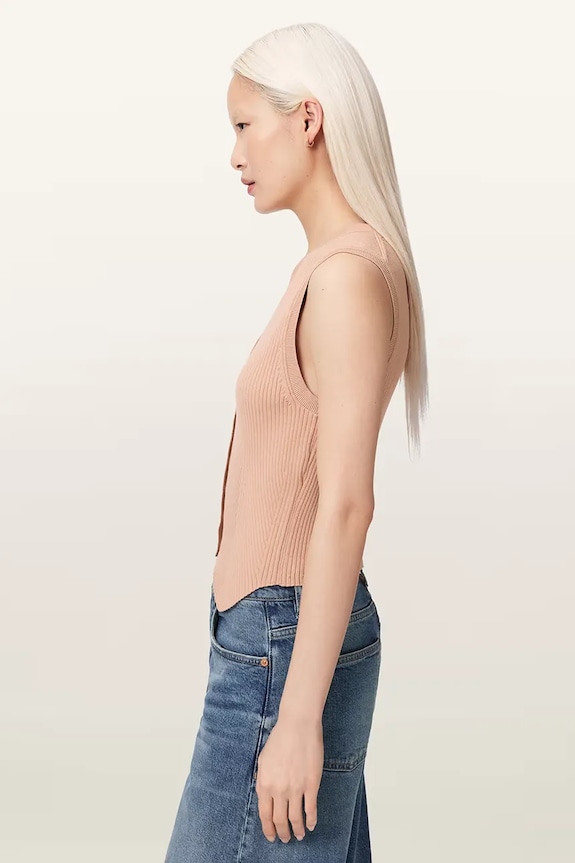 AllSaints top dámsky z viskózy oranžová W023KA
