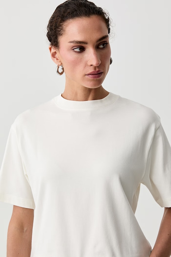 Marc O'Polo T-shirt damski z bawełną beżowy 5000013473