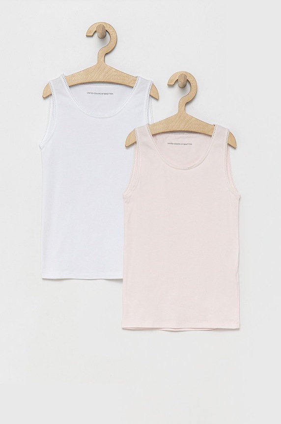 United Colors of Benetton top dziecięcy (2-pack) z elastanem różowy 3MC10H480.G.CONTINUATIV
