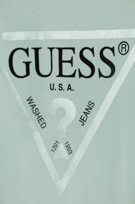 Dziewczynka Guess t-shirt bawełniany K73I56.K8HM0.PPYH turkusowy