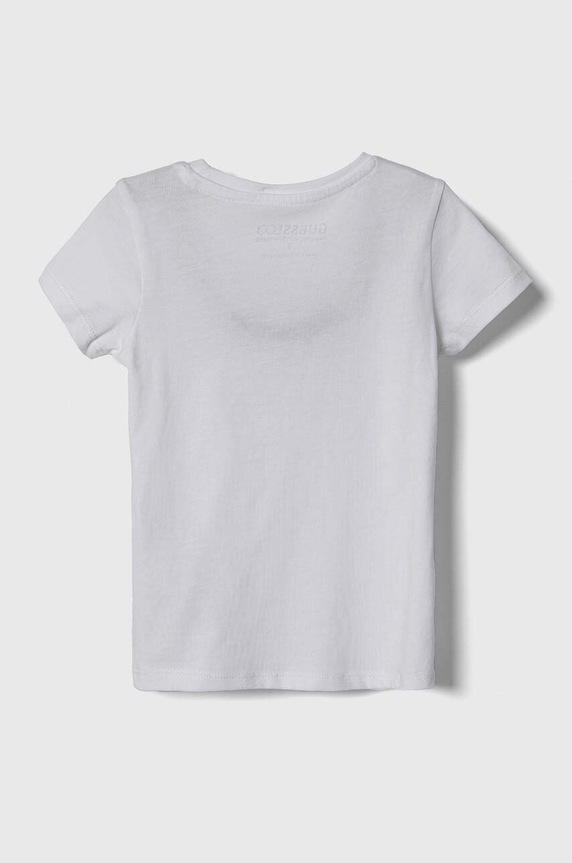 Dječja pamučna majica kratkih rukava Guess K73I56.K8HM0.9BYH bijela AA00