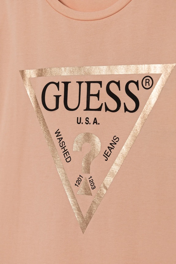 Dziewczynka Guess t-shirt dziecięcy J81I15.J1311.PPYA pomarańczowy
