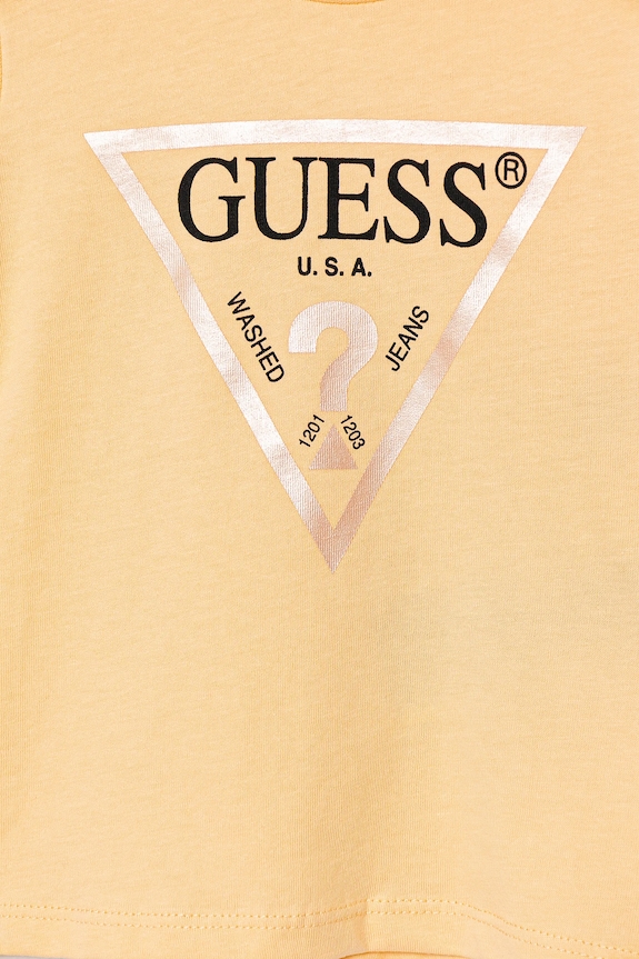 Κοριτσίστικα Παιδικό βαμβακερό μπλουζάκι Guess K73I56.K8HM0.PPYA πορτοκαλί