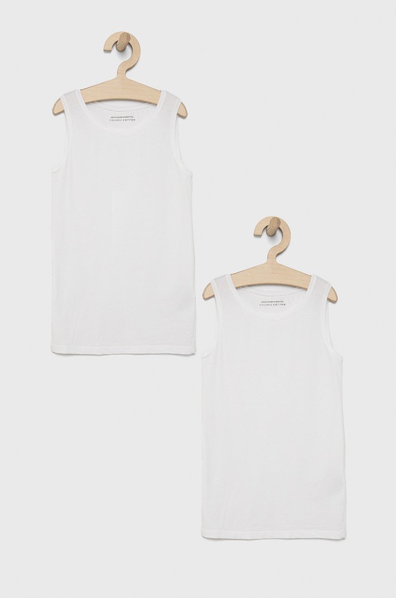 United Colors of Benetton t-shirt dziecięcy 2-pack z elastanem biały 3ZQM0H406.G.CONTINUATIV