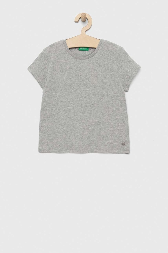 Dětské bavlněné tričko United Colors of Benetton kulatý šedá 3I1XC109V.G.NOS