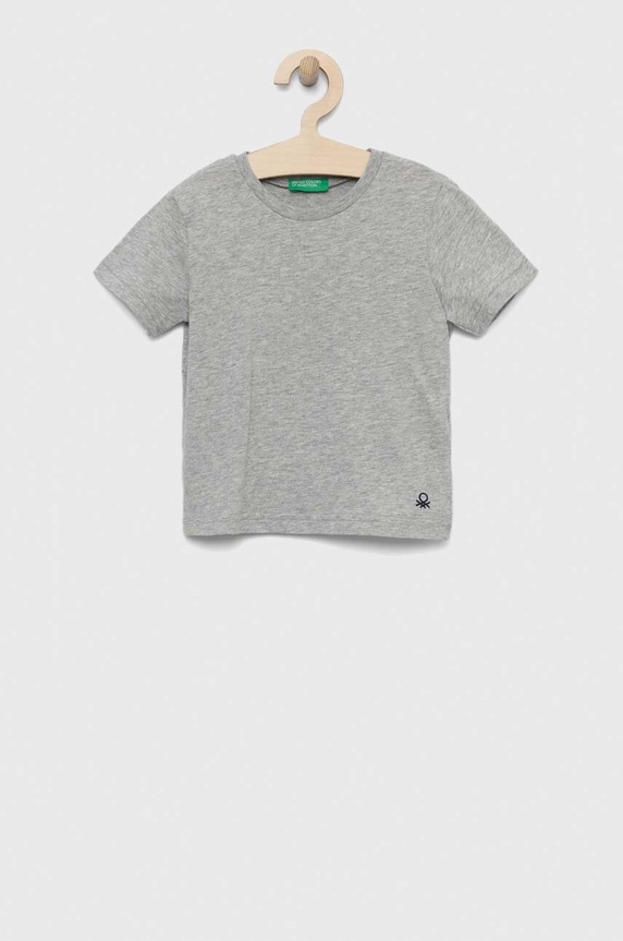 Детска памучна тениска United Colors of Benetton памук сив 3I1XG106Z.P.NOS