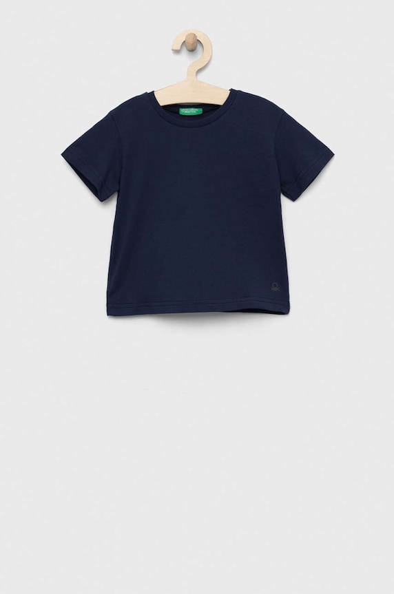 United Colors of Benetton tricou de bumbac pentru copii uni bleumarin 3I1XG106Z.P.NOS