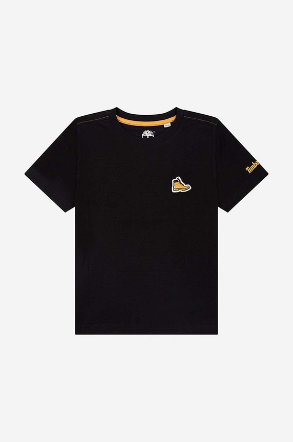Timberland gyerek pamut póló Short Sleeves Tee-shirt pamut fekete T25S87.09B