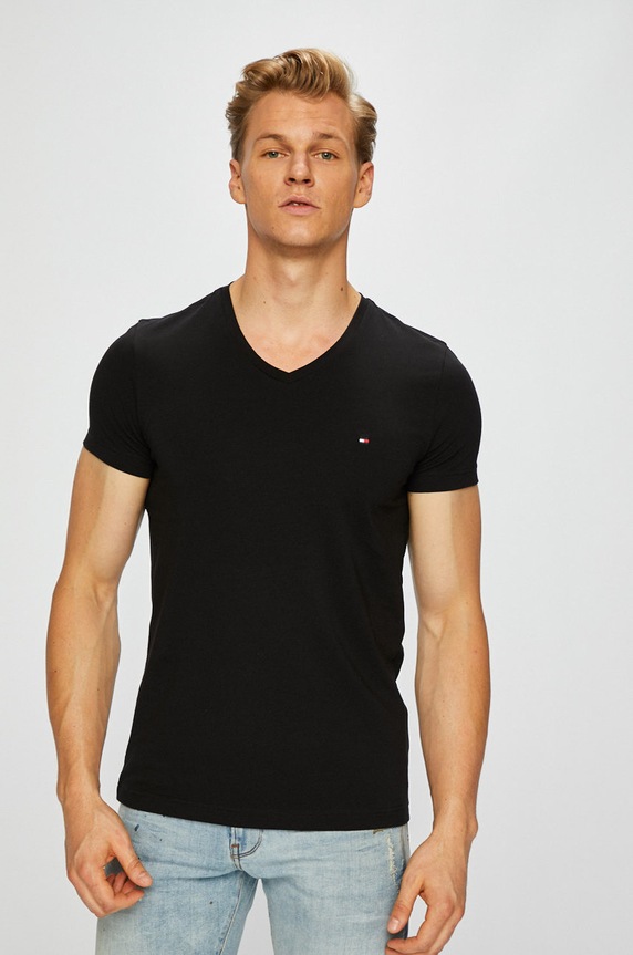 Tommy Hilfiger - Tricou regular negru MW0MW02045