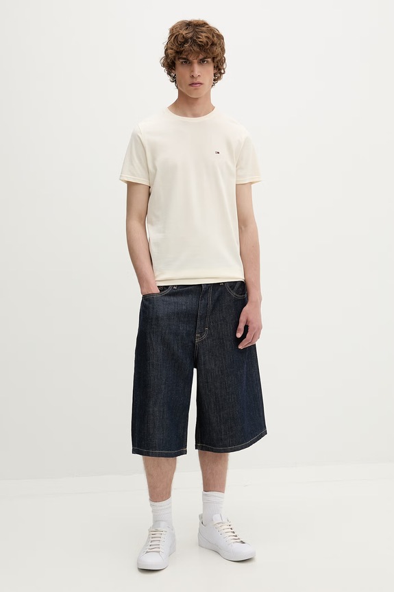 Tommy Jeans tričko pánske bavlnené DM0DM04411 béžová AA00
