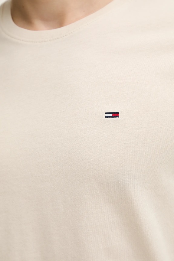 Tommy Jeans t-shirt Ανδρικό βαμβακερό μπεζ DM0DM04411