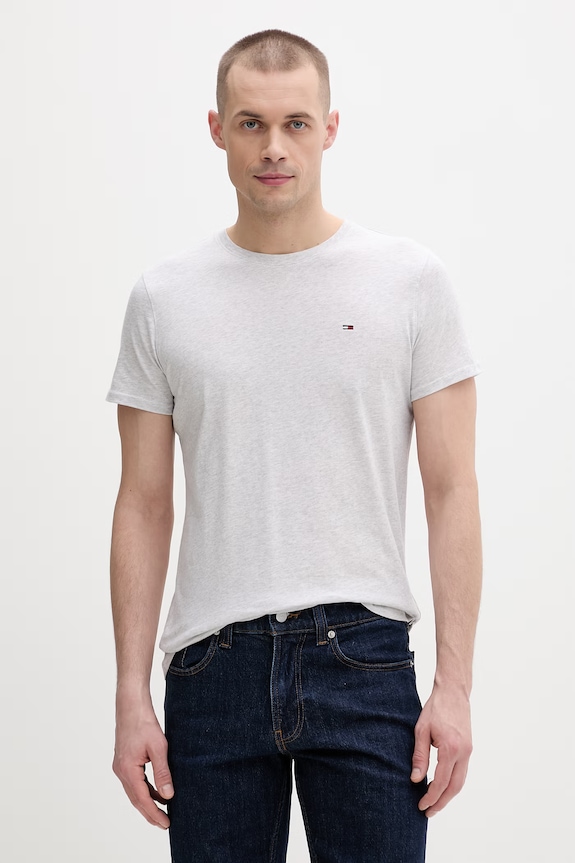 Tommy Jeans tricou bărbătesc de bumbac gri DM0DM04411