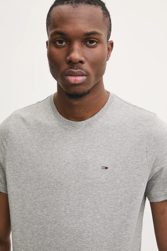 Tommy Jeans t-shirt férfi pamut szürke DM0DM04411