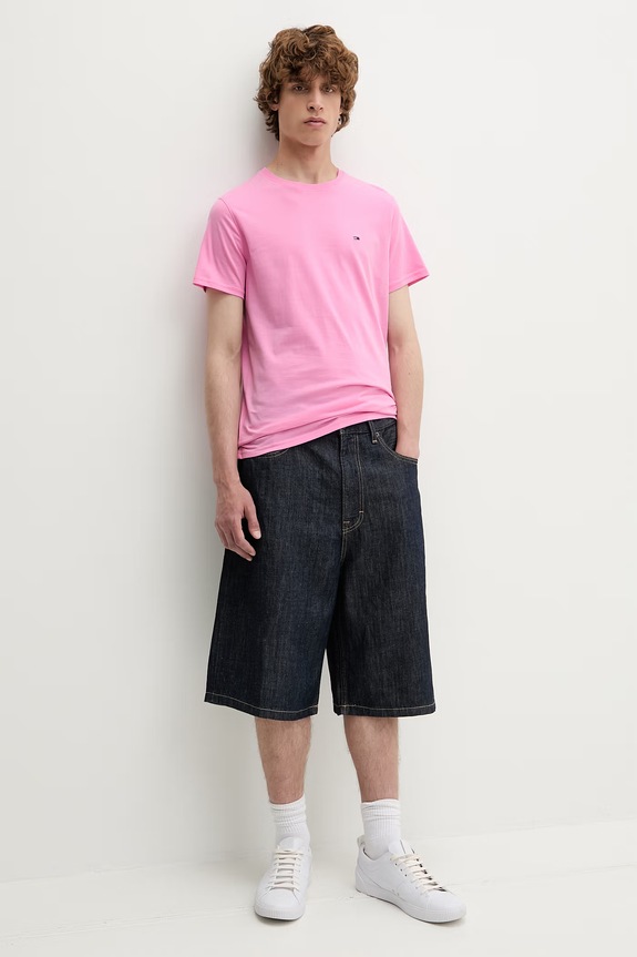 Tommy Jeans T-shirt męski bawełniany DM0DM04411 różowy AA00