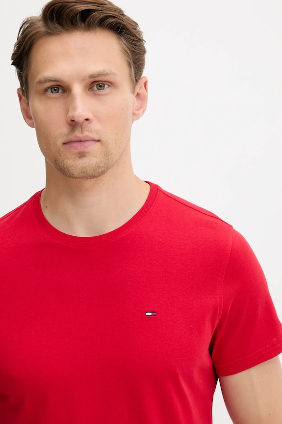 Odzież Tommy Jeans t-shirt męski bawełniany DM0DM04411 czerwony
