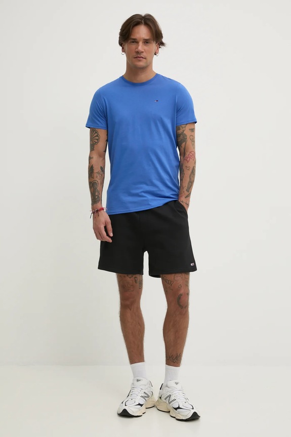 Tommy Jeans t-shirt męski bawełniany DM0DM04411 fioletowy AA00