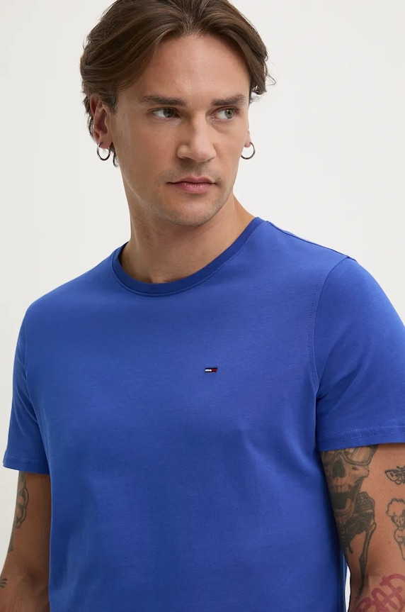 Tommy Jeans t-shirt ανδρικό βαμβακερό DM0DM04411 μπλε AA00