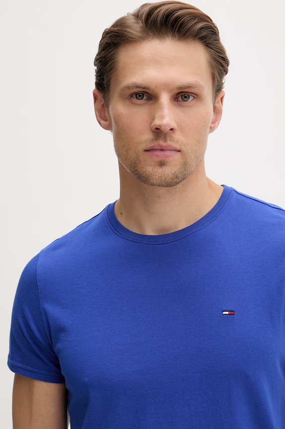 Tommy Jeans t-shirt ανδρικό βαμβακερό σκούρο μπλε DM0DM04411