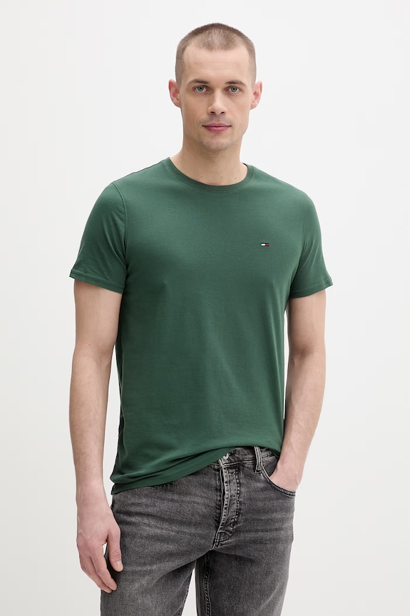 Tommy Jeans Tricou bărbătesc din bumbac verde DM0DM04411
