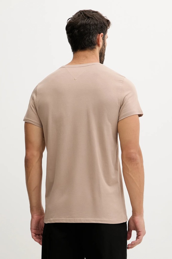 Tommy Jeans t-shirt męski bawełniany DM0DM04411 beżowy AA00
