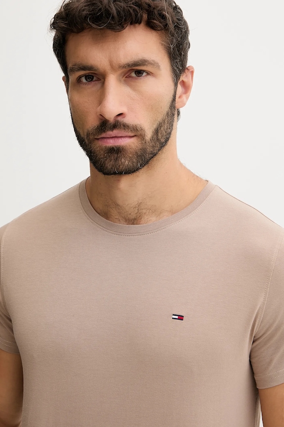 Odzież Tommy Jeans t-shirt męski bawełniany DM0DM04411 beżowy