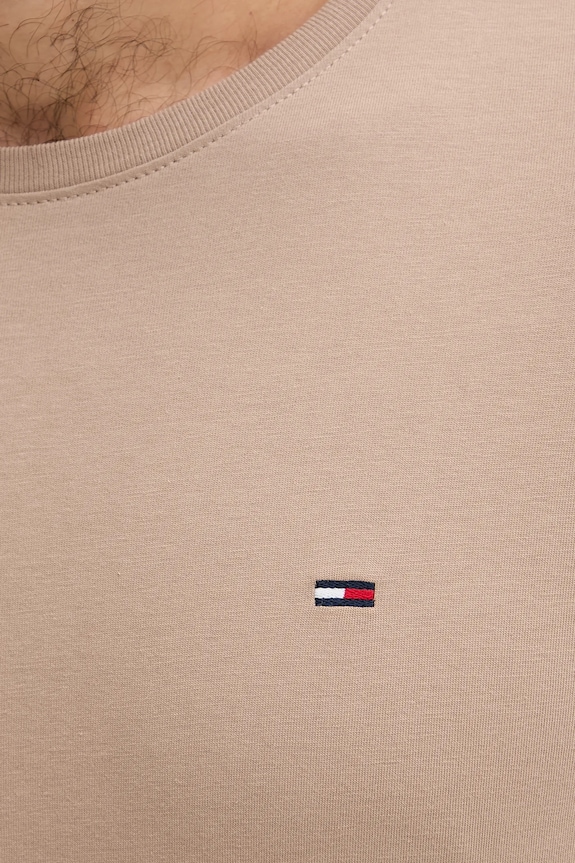 Tommy Jeans t-shirt męski bawełniany beżowy DM0DM04411