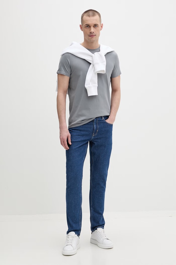 Tommy Jeans tricou bărbătesc de bumbac DM0DM04411 gri AA00