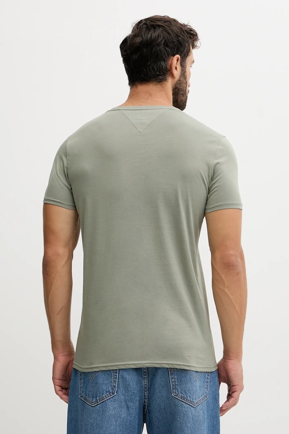 Tommy Jeans t-shirt męski bawełniany DM0DM04411 zielony AA00