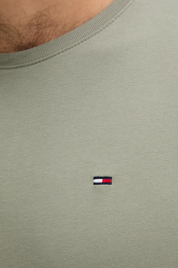 Tommy Jeans t-shirt męski bawełniany zielony DM0DM04411