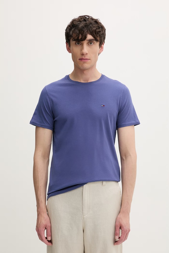 Tommy Jeans T-shirt męski bawełniany niebieski DM0DM04411