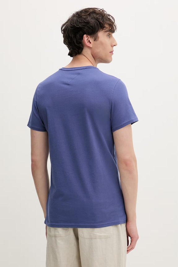 Odzież Tommy Jeans T-shirt męski bawełniany DM0DM04411 niebieski