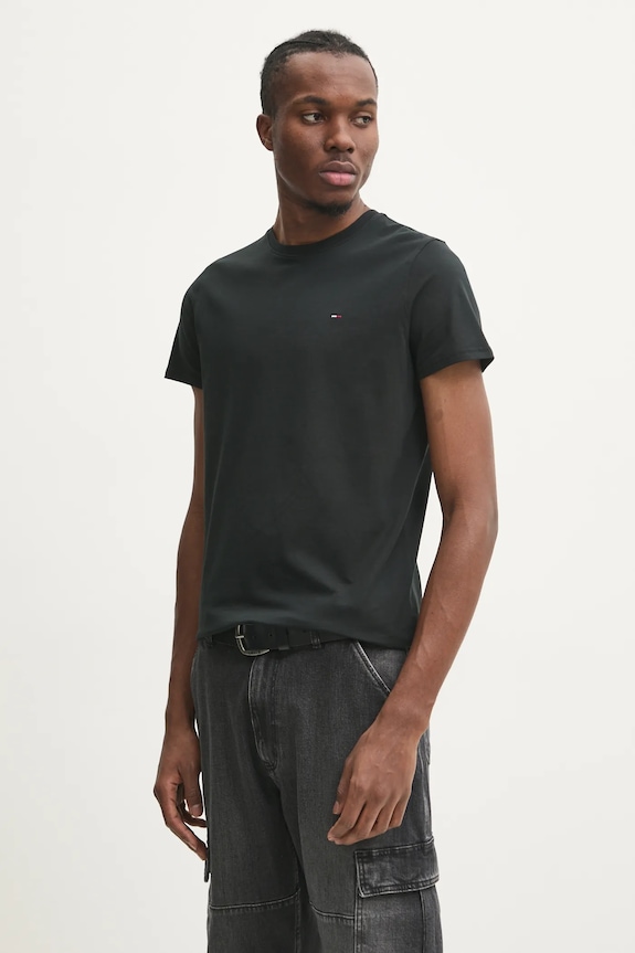 Tommy Jeans t-shirt ανδρικό βαμβακερό μαύρο DM0DM04411