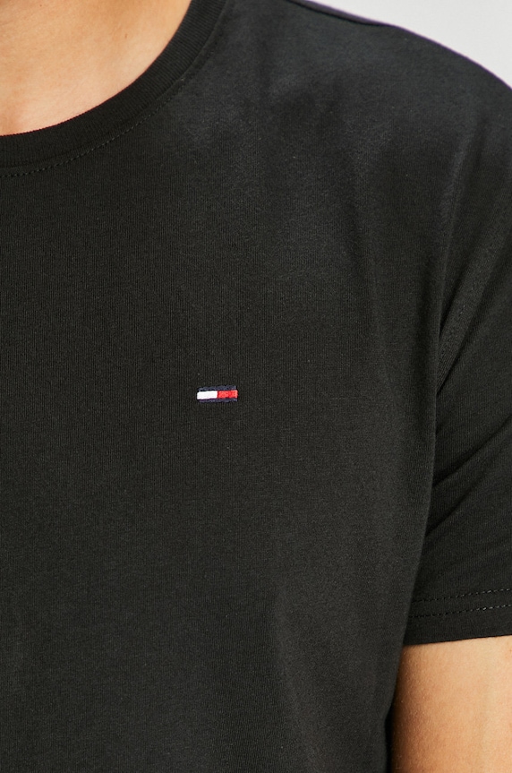 Tommy Jeans t-shirt ανδρικό βαμβακερό DM0DM04411 μαύρο