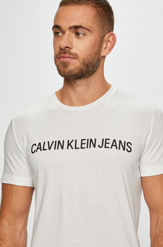 Calvin Klein Jeans tricou alb J30J307855