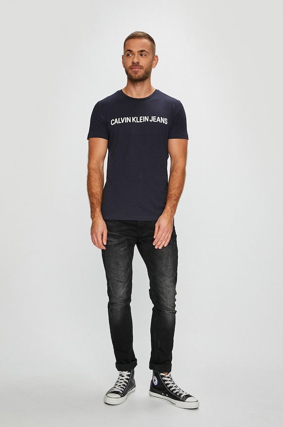 Calvin Klein Jeans - Pánske tričko J30J307855 tmavomodrá AA00